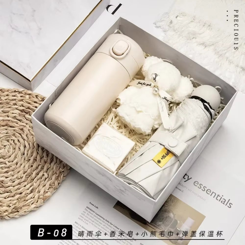 Souvenir Gift Set, Small Gift, Opening to Give Staff Thermos Cup Gift Box