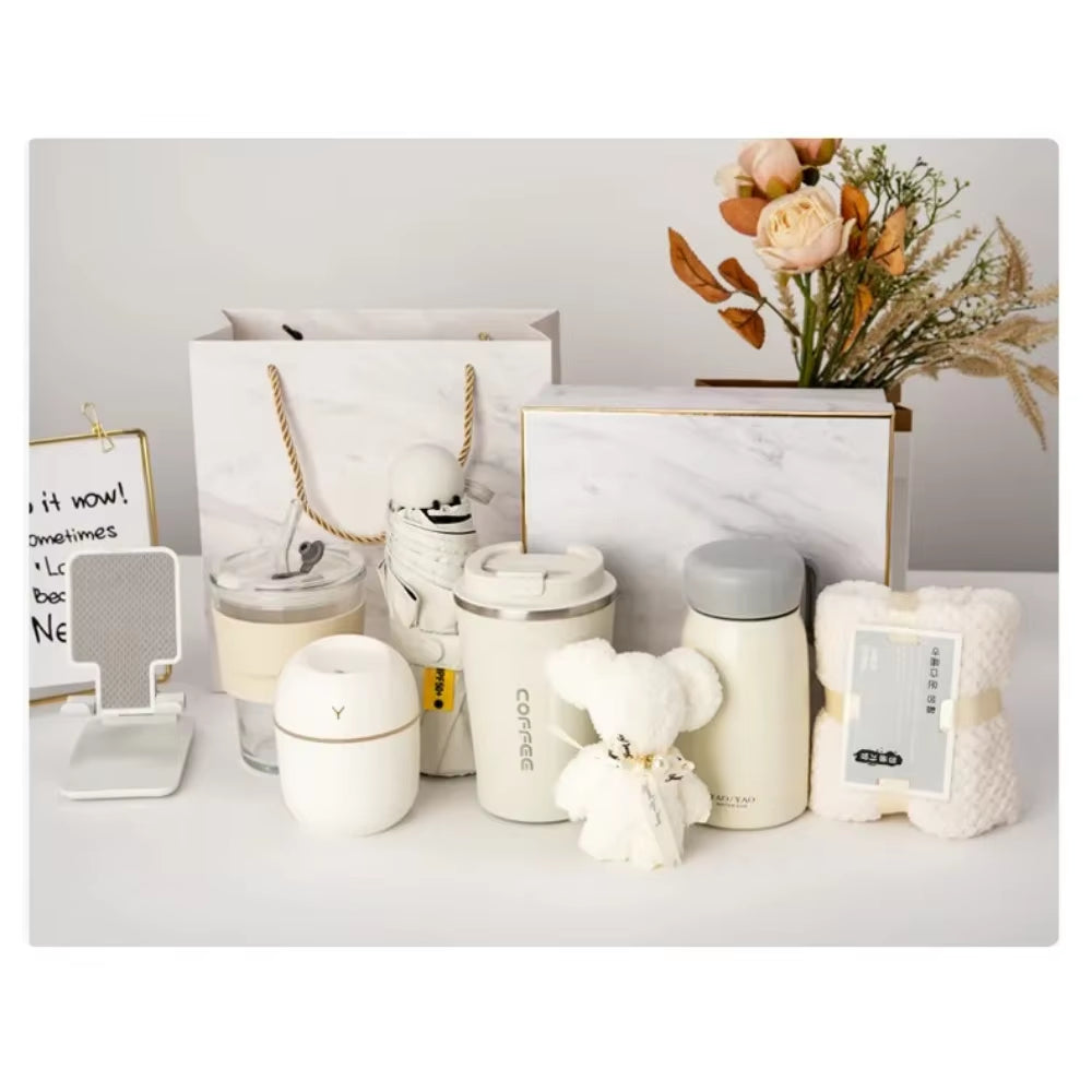 Souvenir Gift Set, Small Gift, Opening to Give Staff Thermos Cup Gift Box