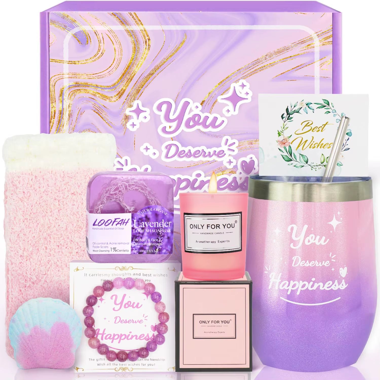 Spa Gift Basket Set Valentine'S Gifts Set Birthday Gifts for Girls Spa Self Care Gift Party Favors Vacuum Cup Gifts Basket Gift